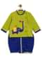 Kalki Boys Green Kurta And Blue Dhoti Set In Cotton With Moti, Resham And Zardosi Embroidered Elephant Motif By Tiber Taber