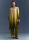 Green Ombre Satin Bandhani Co Ord Set With Moti Work