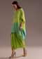 Green Ombre Zardosi Crepe Kaftan Kurta Dhoti Set