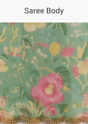 Green Organza Saree With Floral Print And Embellished Border