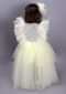 Green Princess Dress In Net With High Low Hemline And 3D Flowers Along With Fur Online - Kalki Fashion