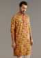 Green Russian Silk Kurta Set With Blossoming Prints