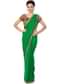 Majestic green saree embellished in sequin work only on Kalki