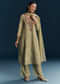 Green Silk Kurta Set With Thread Work