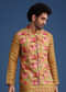Green Silk Surreal Printed Kurta Jacket Set