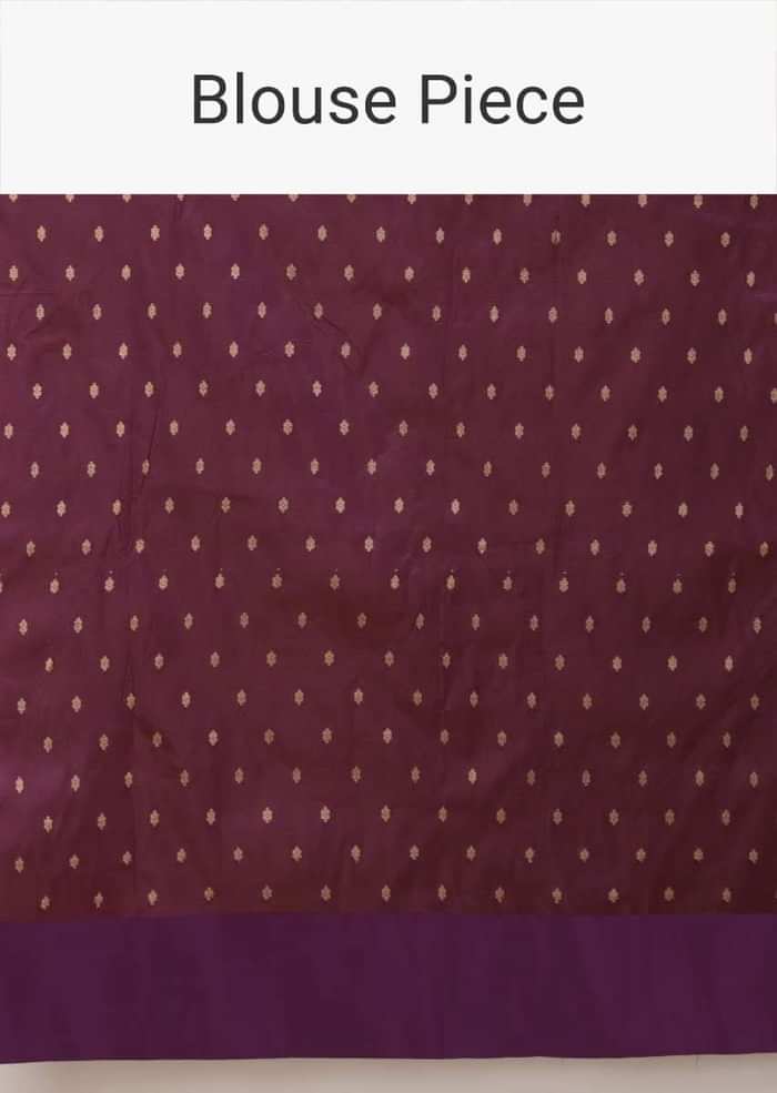 Green Two Toned Pure Handloom Saree In Silk With Woven Text Motifs And Purple Border