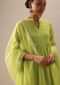 Green Embellished Chanderi Kurta Set With Organza Dupatta