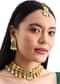 Green And Gold Kundan Short Necklace Set With Earrings
