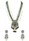 Green And Gold Uncut Polki Long Necklace Set