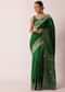 Green Bandhani Silk Saree With Woven Motif And Unstitched Blouse Piece