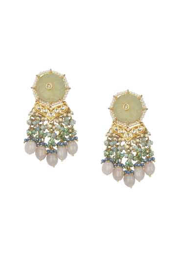 Green Bridal Choker Set With Beige Stones And Kundan