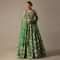 Green Chanderi Printed Lehenga Set