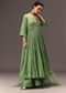 Green Chanderi Silk Hand Work Kurta Set