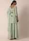 Green Chiffon Embroidered Kurta And Palazzo Set With Patchwork