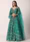 Green Chiffon Lehenga Set With Prints