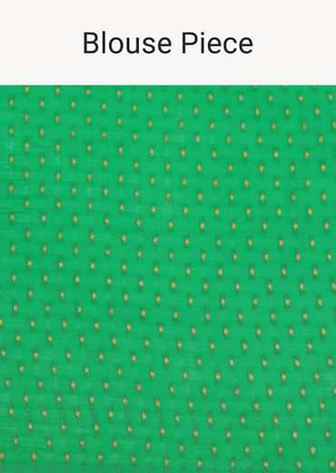 Green Cotton Kota Dual Shaded Hand Dyed Leheriya Saree With Zari Weave Border