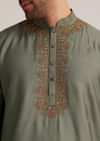 Green Embroidered Kurta Set