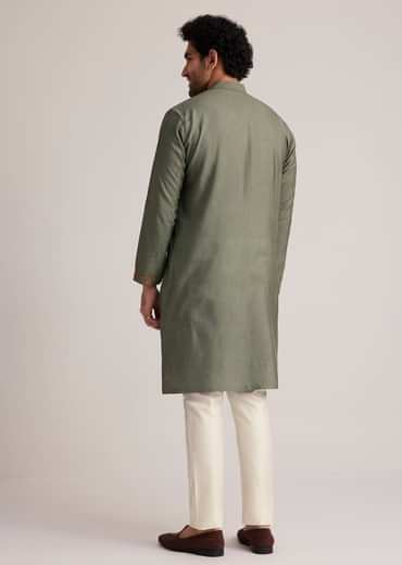 Green Embroidered Kurta Set