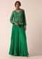 Green Embroidered Palazzo Set With Floral Motif Work