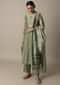 Green Emerald Elegance Cotton Silk Kurti Pant Set