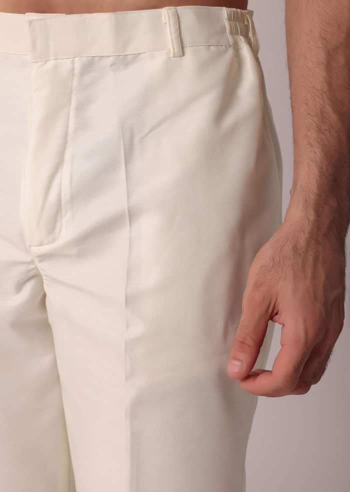 Green Festive Linen Kurta Set For Men