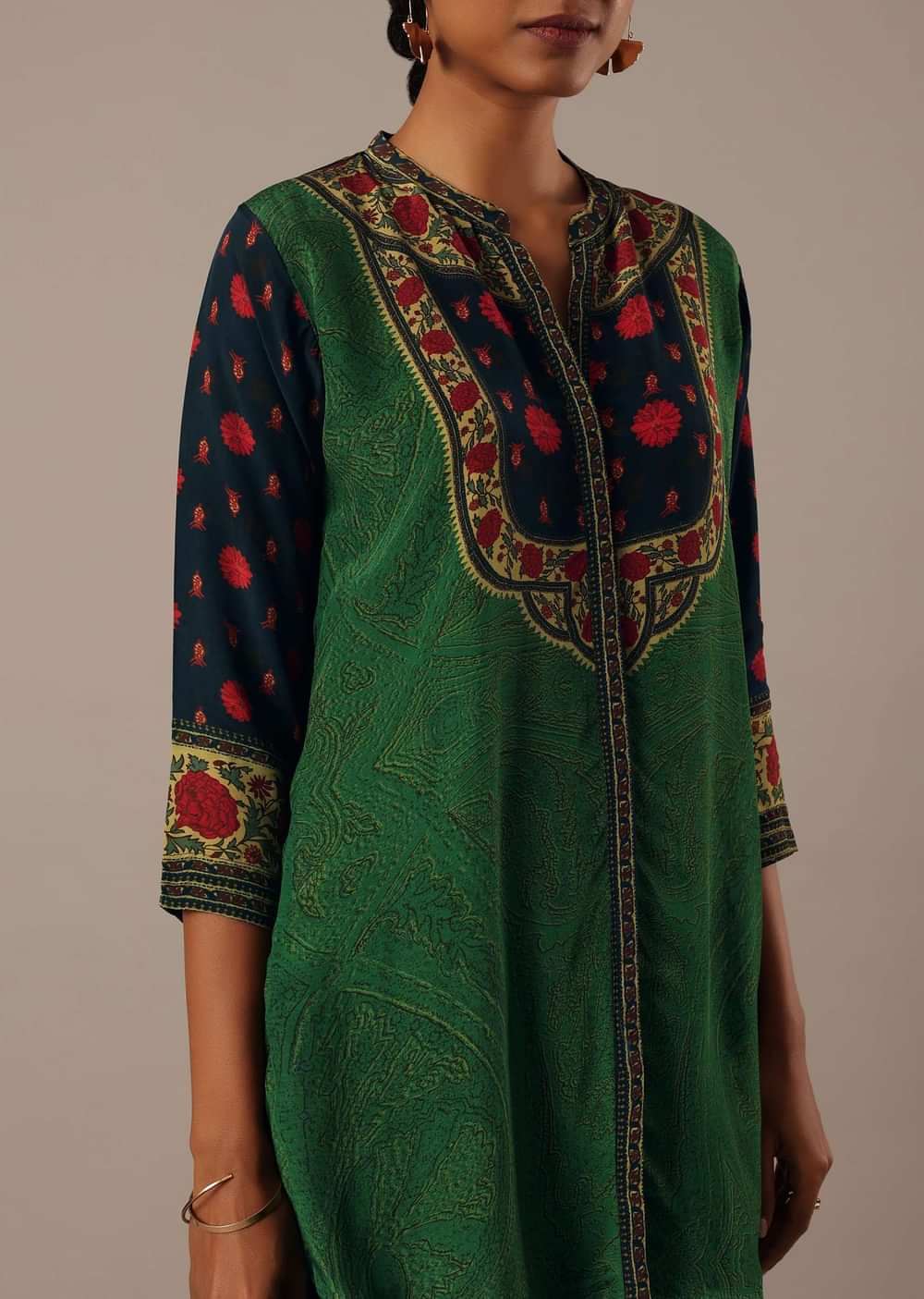 Green Floral Print Chiffon co ord set