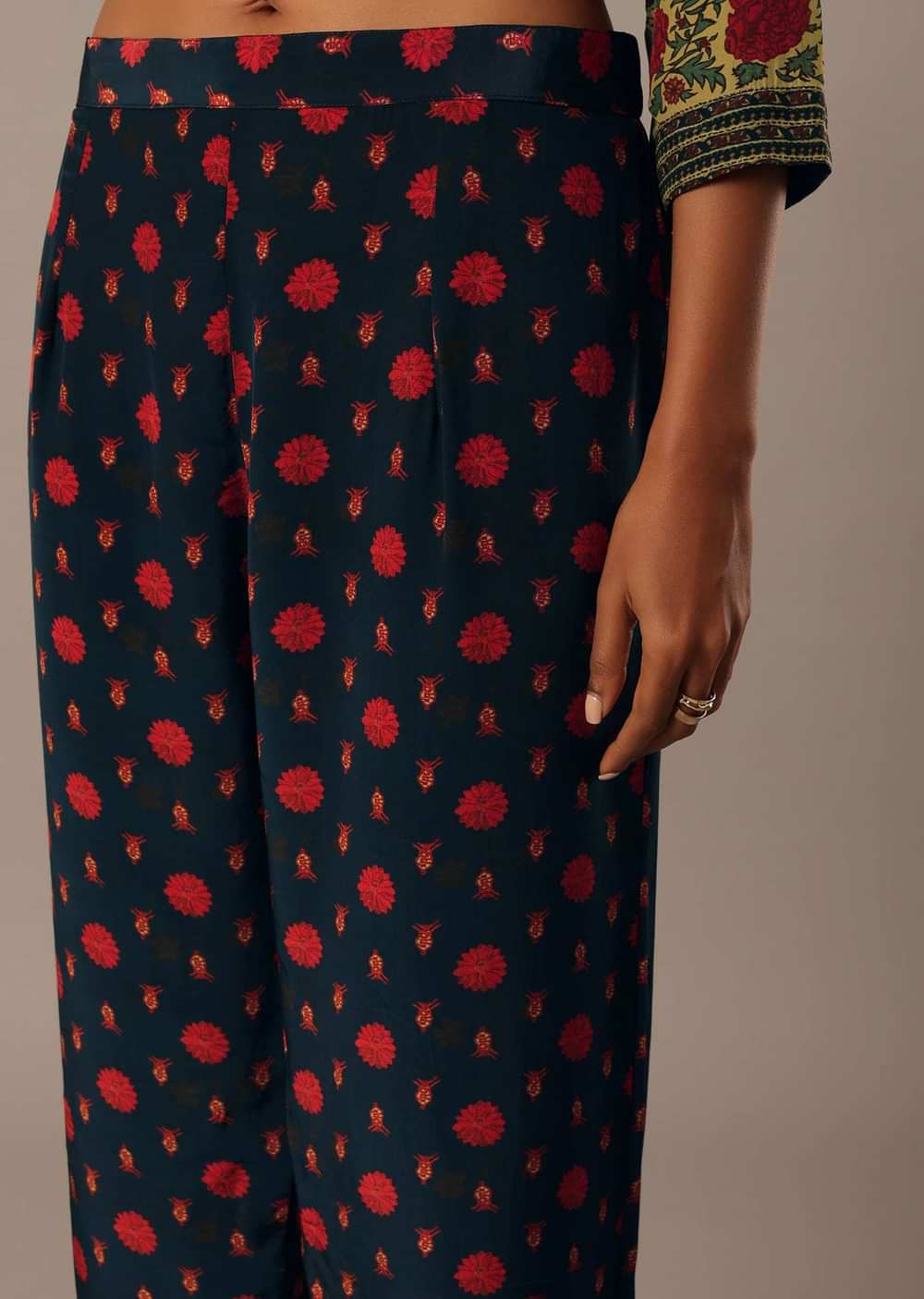 Green Floral Print Chiffon co ord set