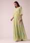 Green Floral Print Dress In Chiffon