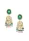 Green Kundan Choker Set With Carved Stones And Pink Beads