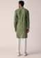 Green Lehariya Print Kurta For Men