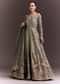 Green Ombre Embroidered Anarkali With Organza Dupatta