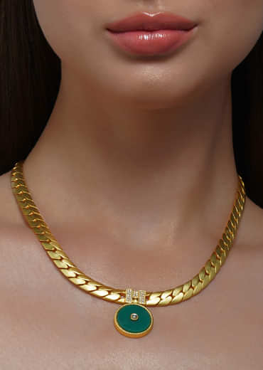 Green Onyx Link Necklace