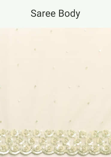 Green Organza Cutdana Saree With Unstitched Blouse