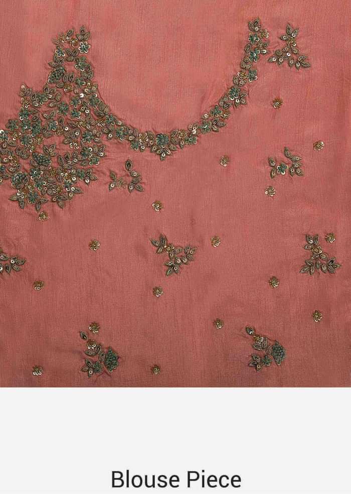 Green saree features in tissue silk with sequin embroidery only on Kalki