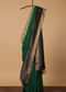 Green Saree In South Album Silk With Unstitched Blouse Piece
