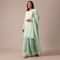 Green Tie Dye Shaded Kurta Sharara Set With Sequin Work