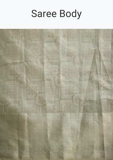 Greenish Silver Kanjivaram Silk Saree