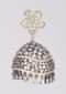 Grey And Gold Plated Jhumkas With Floral Stud And Stones, Crystals And Bugle Beads In Wave Pattern Online - Kalki Fashion
