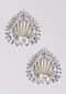 Grey And Gold Plated Studs With Stones And Crystals In Spade Pattern Online - Kalki Fashion