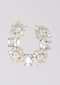 Grey And Gold Studs With Bugle Beads And Crystals In Geometric And Floral Motifs In Crescent Shape Online - Kalki Fashion