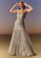 Grey Backless Gown With One Shoulder Bodice And Sculpted Fit