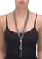 Grey Beads Multi Strand Necklace With Turq, Black And White Stone Studded Bead With Cut Dana Tassels Online - Kalki Fashion
