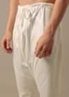 Grey Bundi And Kurta Set In Silk