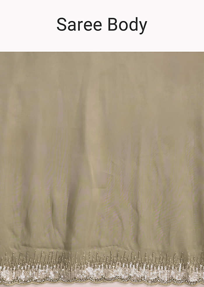 Grey Organza Saree with Cutdana  Sequin Embroidery
