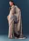 Grey Shaded Printed Saree with Blouse Fabric
