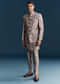 Grey Silk Kurta Jacket Set For Men With Floral Print And Sequins