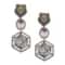 Grey And Silver Uncut Polki Mix Metal Dangler Earrings