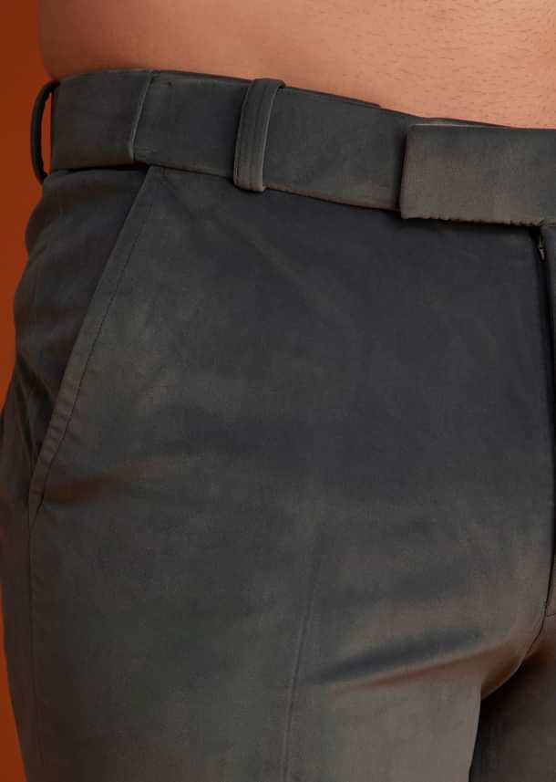 Grey Bandhgala With Embroidered Crest Grey Bandhgala With Embroidered Crest