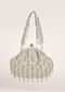 Grey Clutch Heavily Embroidered With Cut Dana Checks And Beads Fringe Detailing Online - Kalki Fashion