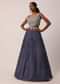 Grey Hand Embroidered Long Jacket And Lehenga Set
